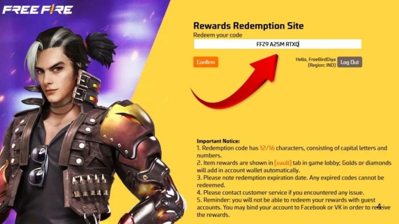 Free Fire Redeem Codes